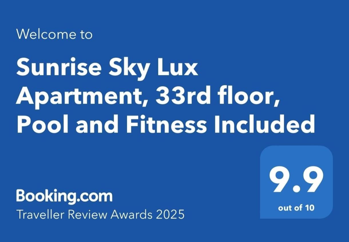 Sunrise Sky Lux Apartment, 33Rd Floor, Pool And Fitness Included Üsküp Dış mekan fotoğraf